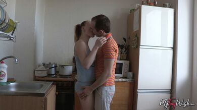 Petite girl takes cock on bed